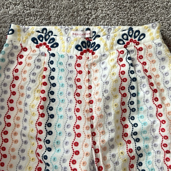 NWT Red Carter Anthropologie Eyelet Rainbow pants Size M - Picture 5 of 11